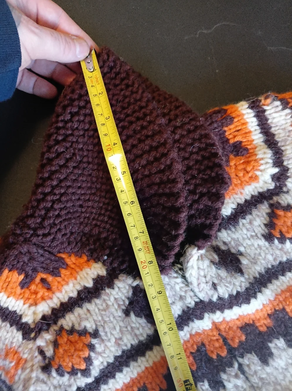 Vintage 50's 60's Handmade Cowichan Style Curling Sweater Small Boho Cottagecore - Picture 4 of 17
